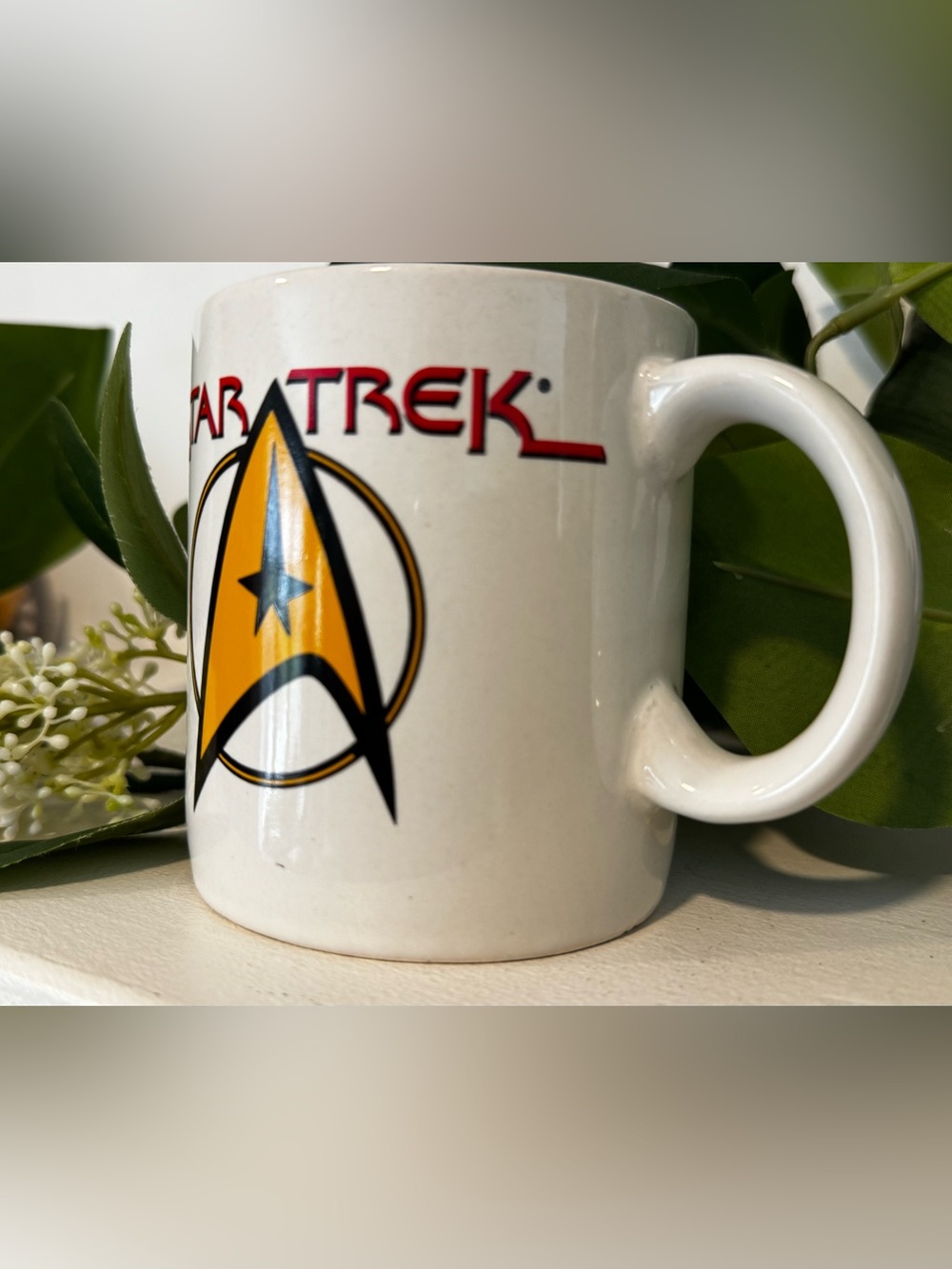 Vintage Pfaltzgraff Star Trek Coffee Mug Cup 1994 Starfleet Command Logo